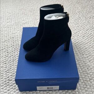 Stuart Weitzman Black Suede Ankle Boots